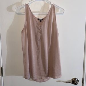 Express Large Blush 1/2 Button Up Tank
